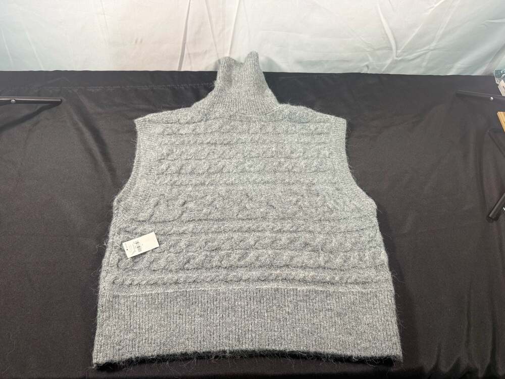 Old Navy Grey Turtleneck Cable Knit Sweater Vest